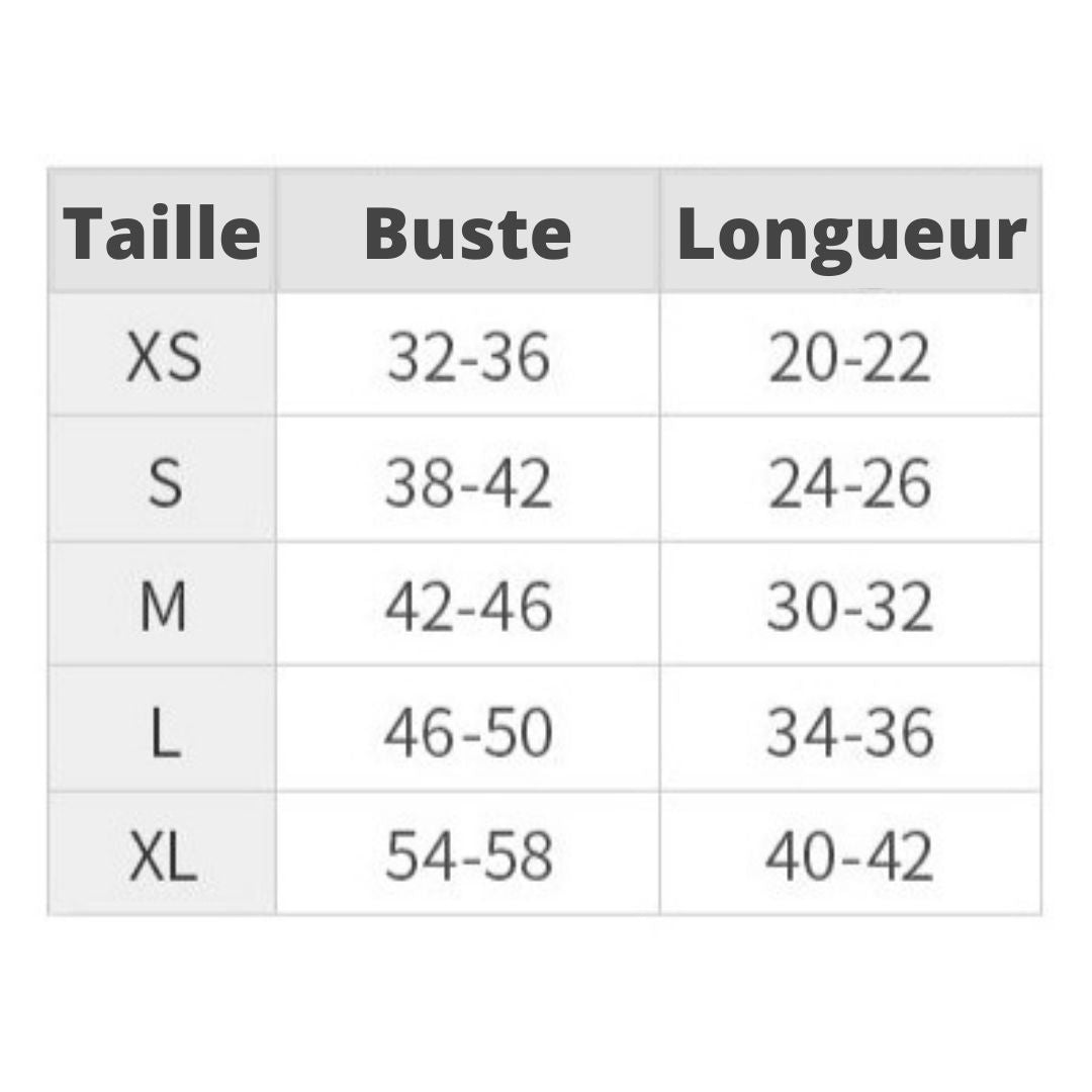 manteau chien guide tailles