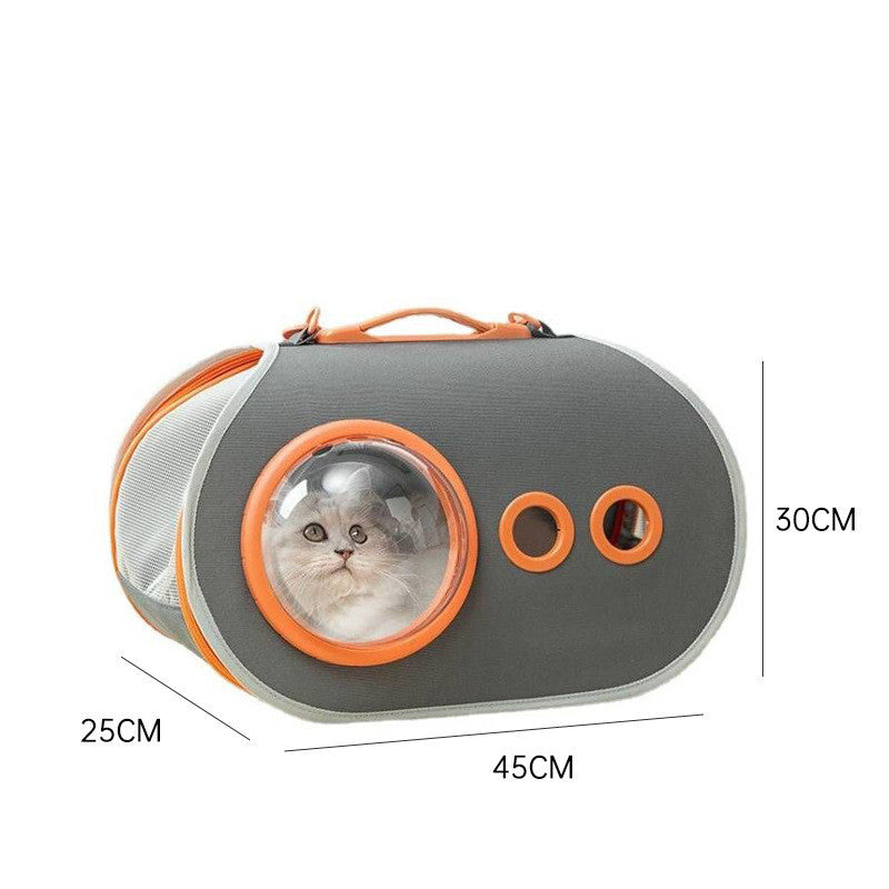 Cat Carrier Bags Breathable Space Capsule Cat Backpack Pet Carriers Outside Portable Travel Air Box Shoulder Foldable Pet Bag