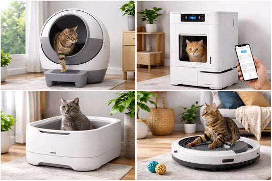 4 chats dans litieres automatiques 