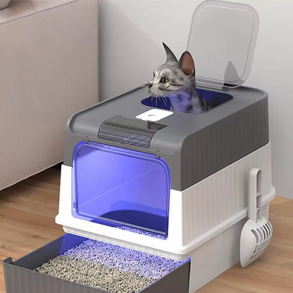 UV - Bac à Litière Auto Nettoyante pour Chat