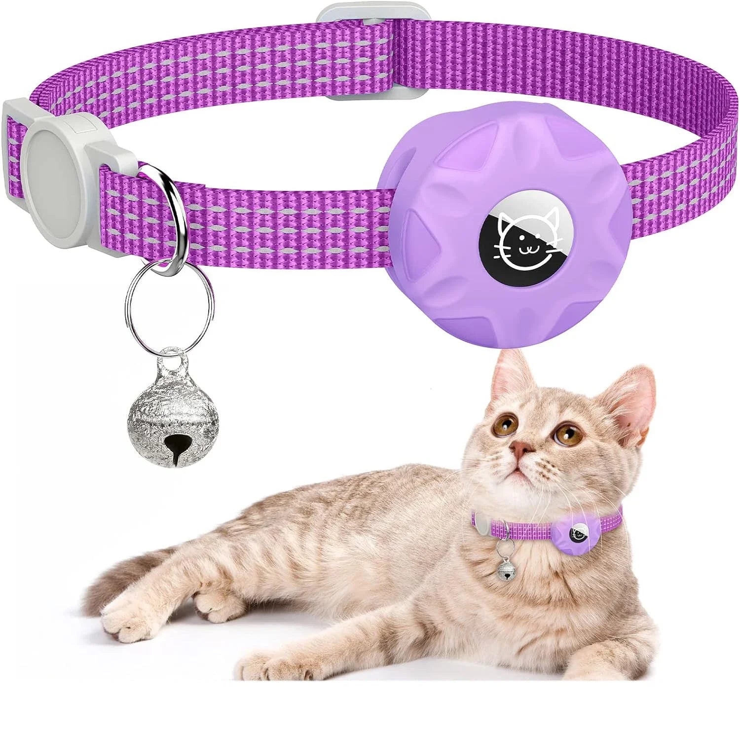 collier gps chat nylon violet