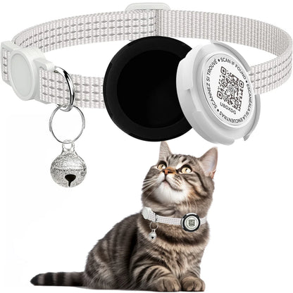 collier gps chat anti étranglement blanc