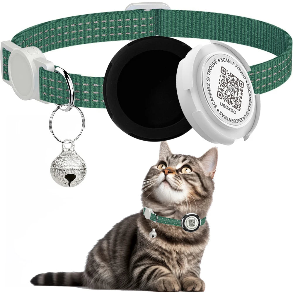 collier gps chat anti étranglement vert