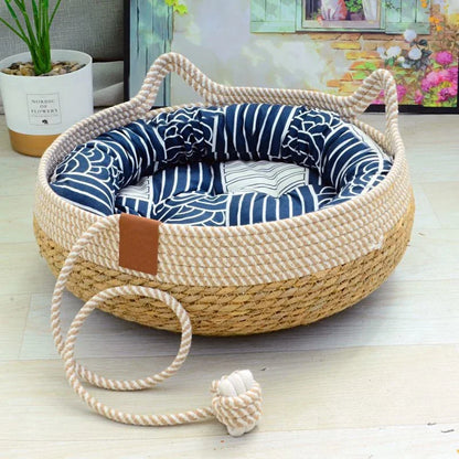 Panier pour Chat en Rotin