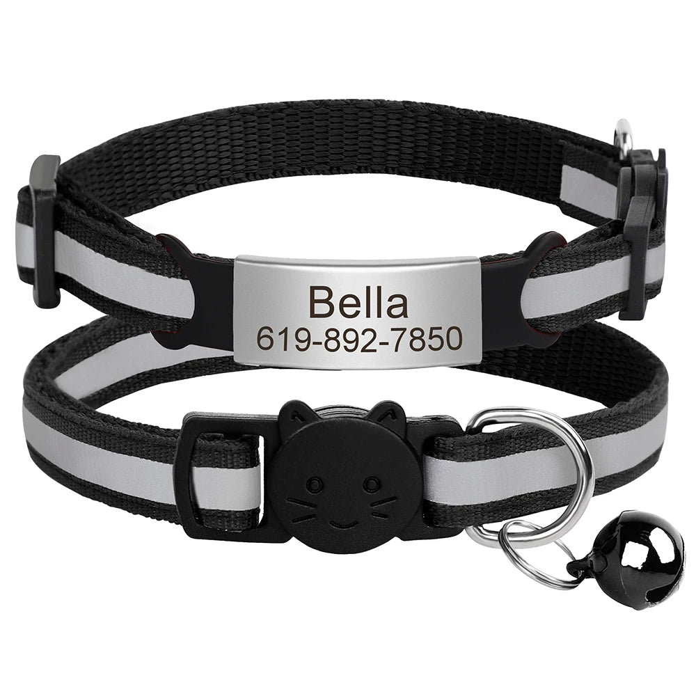 Collier pour Chat Personnalisé Réfléchissant