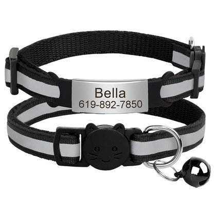 Collier pour Chat Personnalisé Réfléchissant