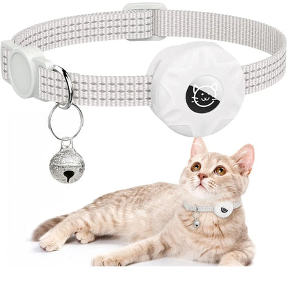 collier gps chat nyllon blanc