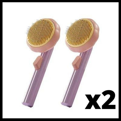 Brosse à Poils Longs auto-nettoyante pour Chien et Chat