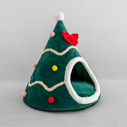 tente noel vert pour chat