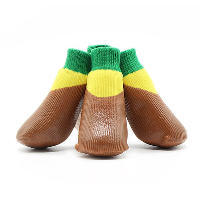 chaussettes chien marron