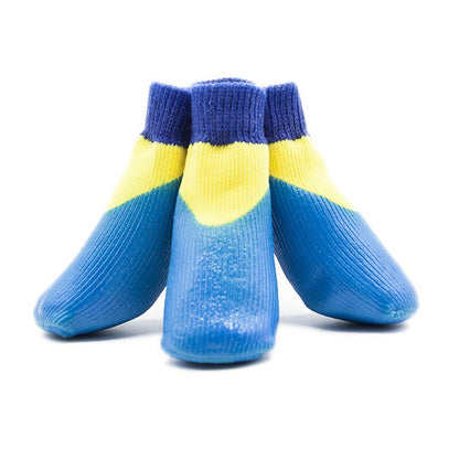 chaussettes chien bleu