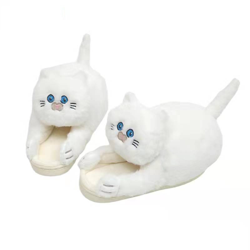 chaussons chat blanc