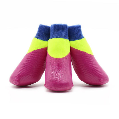 chaussettes chien violet