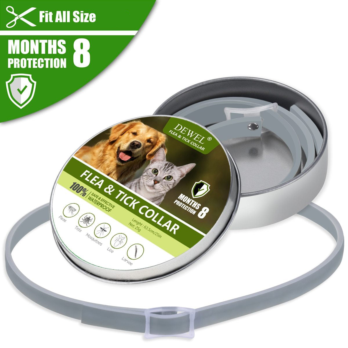 Dog and Cat Anti-Flea Collar with essential oils (duration 8 months)